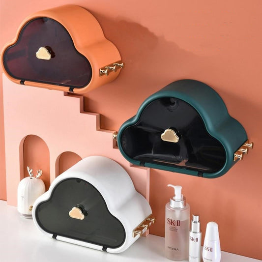 Toilet Paper Holder, Waterproof Wall Mounted Punch Free Holder