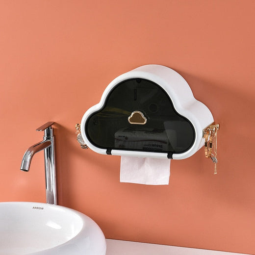 Toilet Paper Holder, Waterproof Wall Mounted Punch Free Holder
