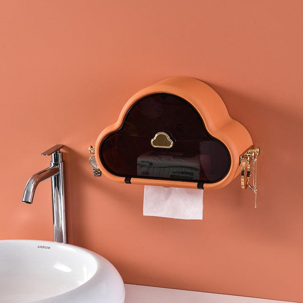 Toilet Paper Holder, Waterproof Wall Mounted Punch Free Holder