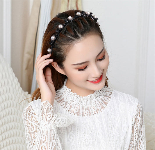 Bangs Clip in Headband, Double Bangs Butterfly Clip Hairpiece