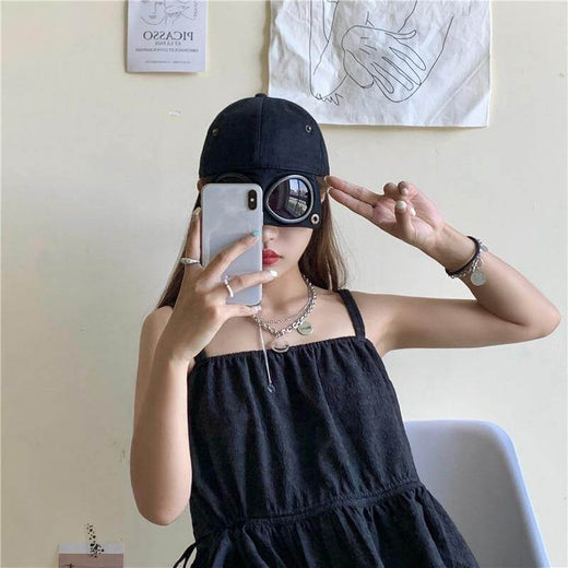 Sunglasses Hat, Baseball Cap with Aviator Sunglasses Unisex