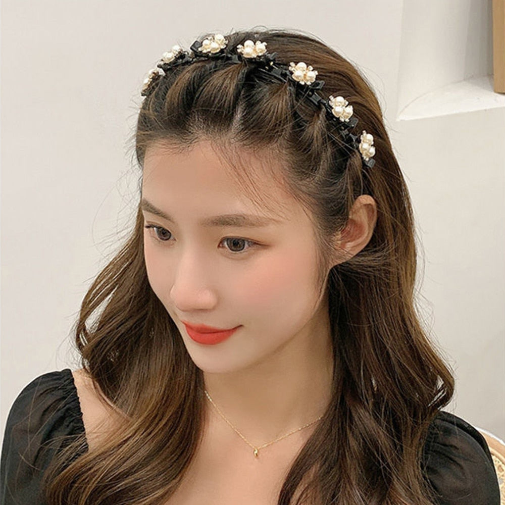 Bangs Clip in Headband, Double Bangs Butterfly Clip Hairpiece