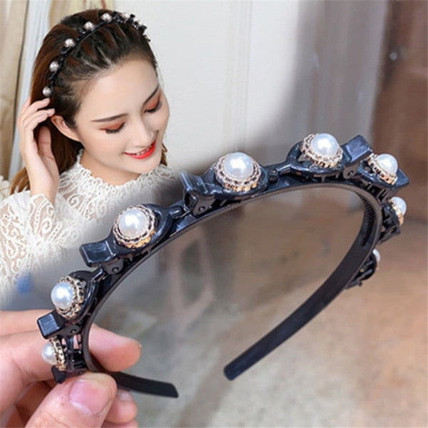 Bangs Clip in Headband, Double Bangs Butterfly Clip Hairpiece