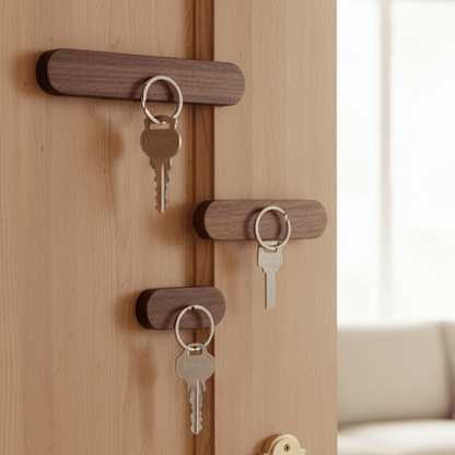 RUSTEVA Magnetic Wooden Key Holder