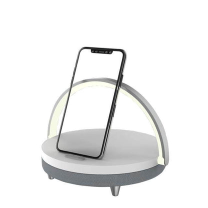 Wireless Charger Lamp, Wooden Bluetooth Speaker Table Lamp