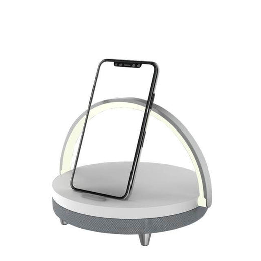 Wireless Charger Lamp, Wooden Bluetooth Speaker Table Lamp