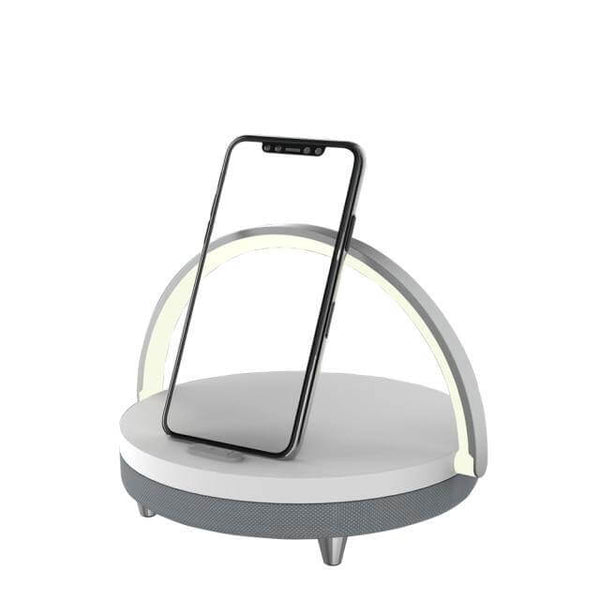 Wireless Charger Lamp, Wooden Bluetooth Speaker Table Lamp