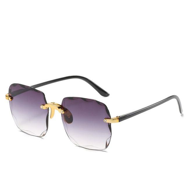 Vintage-Style Rimless Sunglasses, UV400 Protection