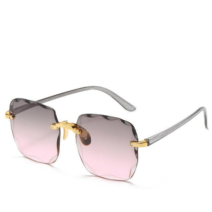 Vintage-Style Rimless Sunglasses, UV400 Protection