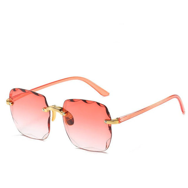 Rimless Sunglasses, Vintage Style Square UV400 Sunglasses for Women & Men