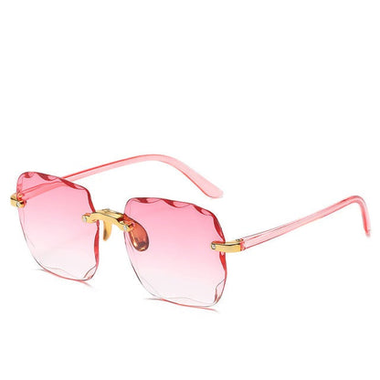 Vintage-Style Rimless Sunglasses, UV400 Protection