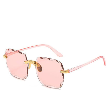 Vintage-Style Rimless Sunglasses, UV400 Protection