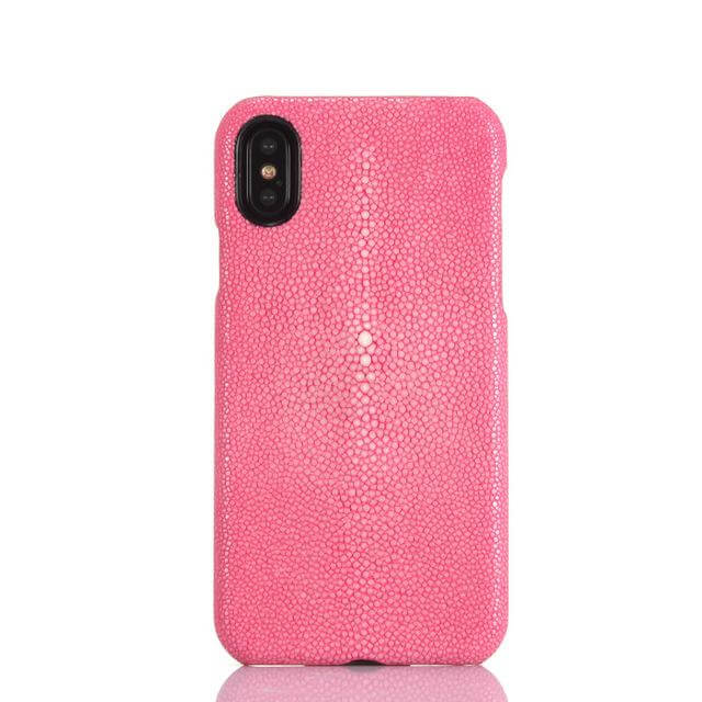 Leather iPhone Case, Pearl Fish Skin Leather Phone Case
