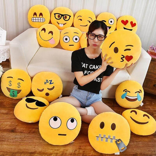 Emoji Pillows, Soft Plush Emoji Face Throw Pillow Set