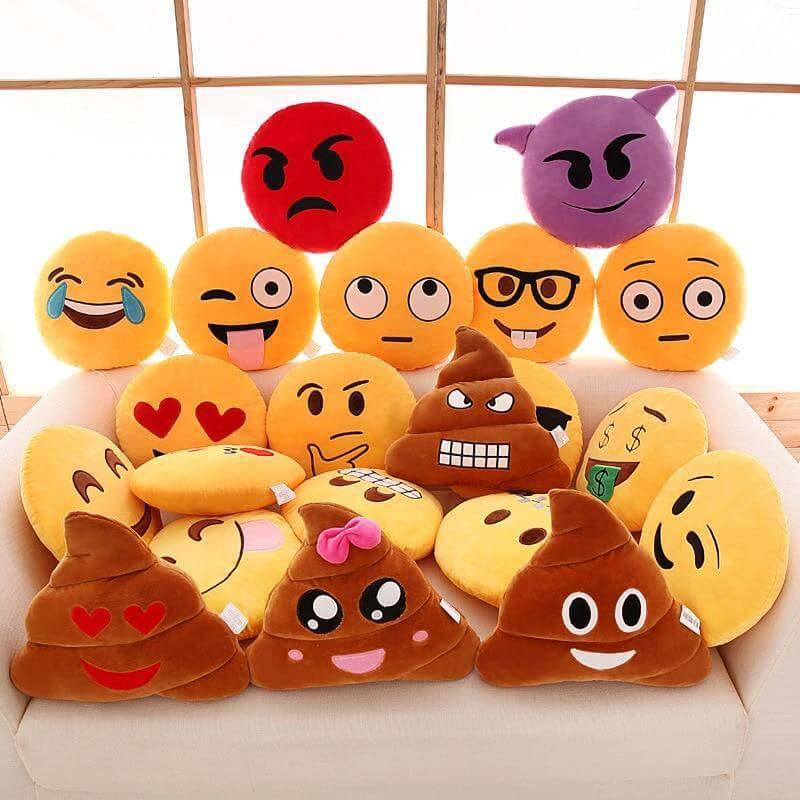 Emoji Pillows, Soft Plush Emoji Face Throw Pillow Set