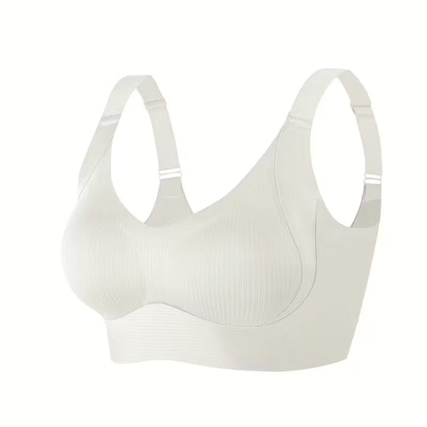 Wireless Push Up Bra, Comfortable Wire Free Sports Bra with Removable Pads & Adjustable Straps