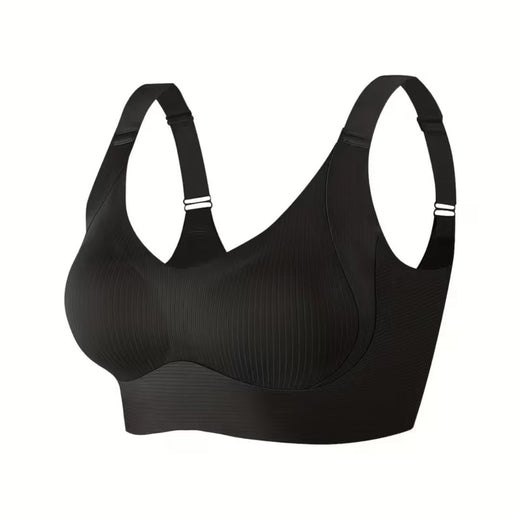 Wireless Push Up Bra, Comfortable Wire Free Sports Bra with Removable Pads & Adjustable Straps