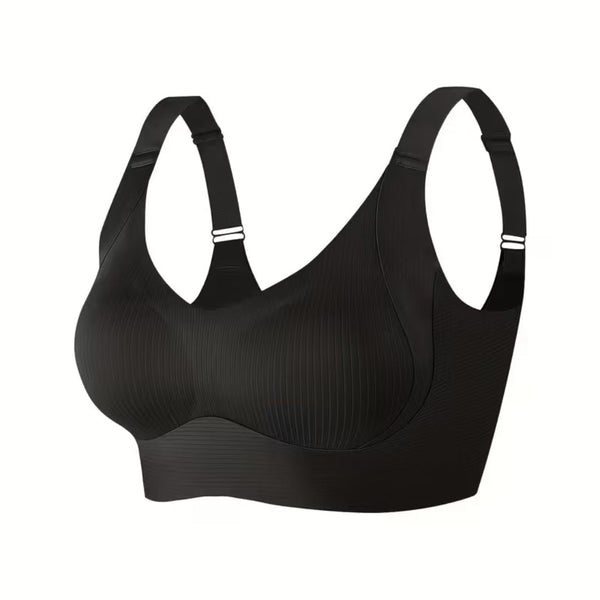 Wireless Push Up Bra, Comfortable Wire Free Sports Bra with Removable Pads & Adjustable Straps
