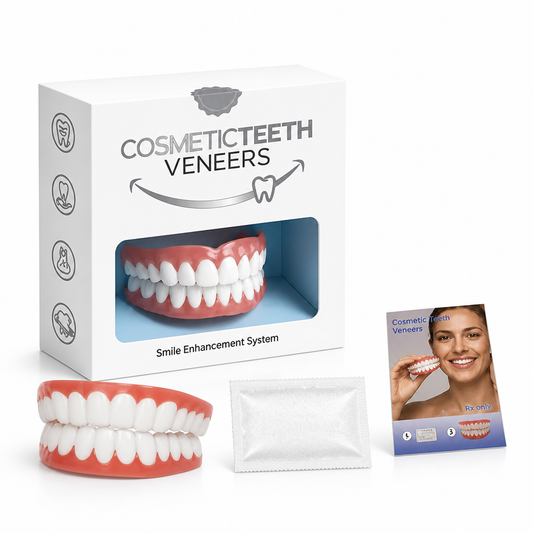 Quick Mold Silicone Veneers, Heat Moldable Cosmetic Teeth Veneers for Full Upper & Lower Coverage