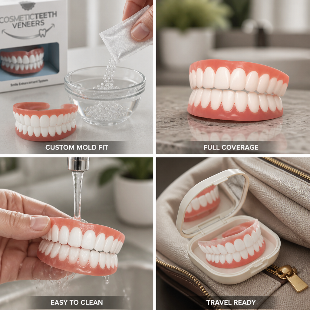 Quick Mold Silicone Veneers, Heat Moldable Cosmetic Teeth Veneers for Full Upper & Lower Coverage – photo 2