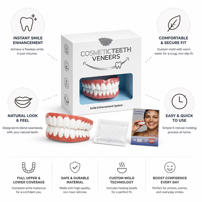 Quick Mold Silicone Veneers, Heat Moldable Cosmetic Teeth Veneers for Full Upper & Lower Coverage – photo 4