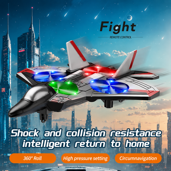 RC Stunt Jet Toy, 360 Degree Flips & LED Lights Remote Control Airplane for Kids & Beginners
