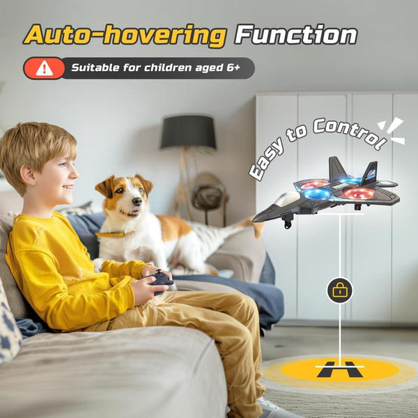 RC Stunt Jet Toy, 360 Degree Flips & LED Lights Remote Control Airplane for Kids & Beginners