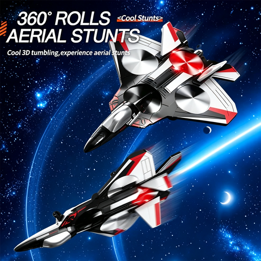 RC Stunt Plane, Remote Control Fighter Jet Flying Toy with 360 Degree Flips for Kids & Beginners