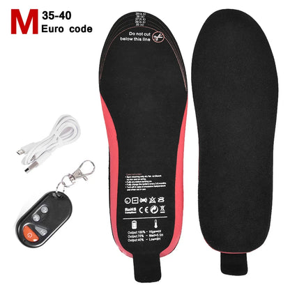 Rechargeable Heated Insoles with Remote Control – 35-40