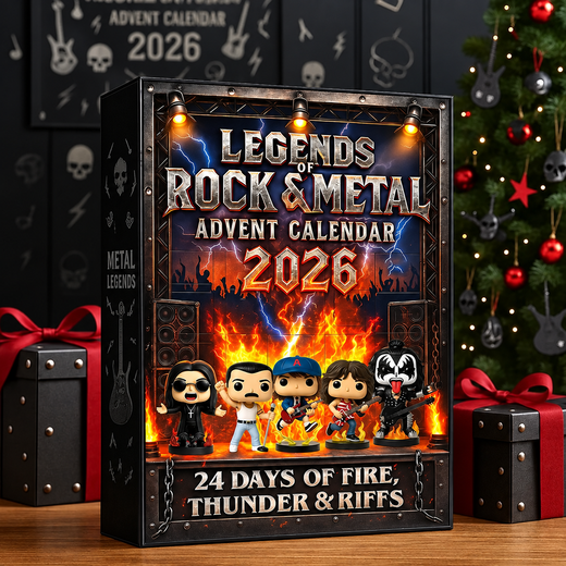 Rock Advent Calendar, 24 Mini Rock Icon Figures in a Collector Box for Music Fans & Collectors