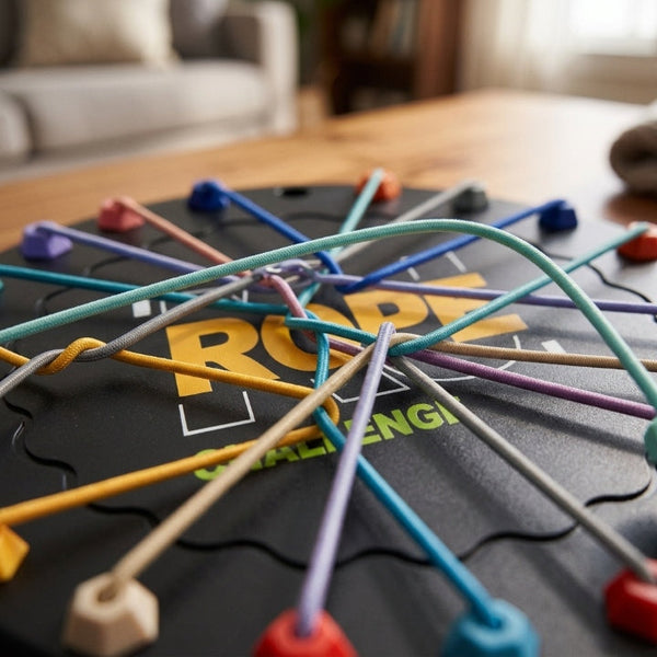 Rope Logic Puzzle Game, 10 Elastic Ropes on a Round Board with Storage Bag for Kids & Adults