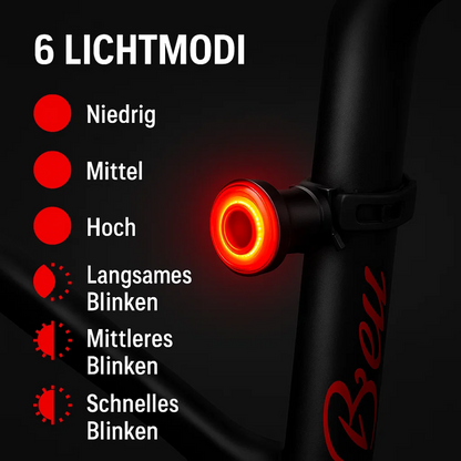 Bike Tail and Brake Light, 6 Modes, Rechargeable