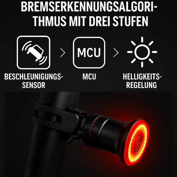Bike Tail Light, Rechargeable Rear Brake Light with 6 Modes for Road Bikes & E-Bikes
