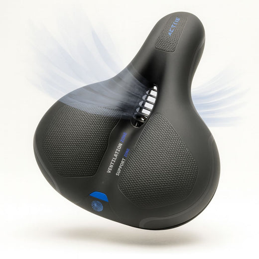 Bike Saddle, Comfortable Padded Bicycle Seat with Spring Suspension & Reflector