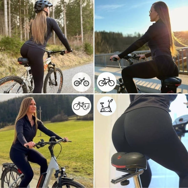 Bike Saddle, Comfortable Padded Bicycle Seat with Spring Suspension & Reflector