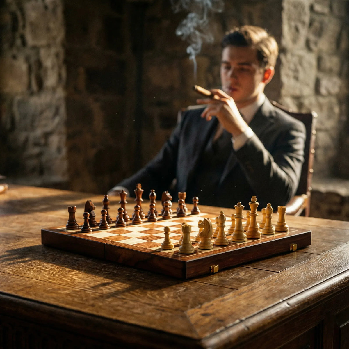 Wooden Chess Set, Foldable and Portable