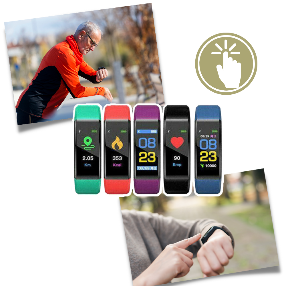Fitness Tracker Band with Display, Step Counter, Heart Rate & Sleep