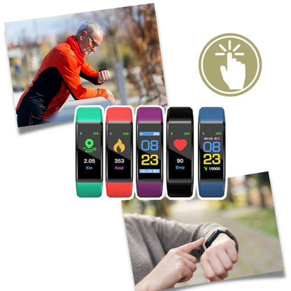 Fitness Tracker Band with Display, Step Counter, Heart Rate & Sleep