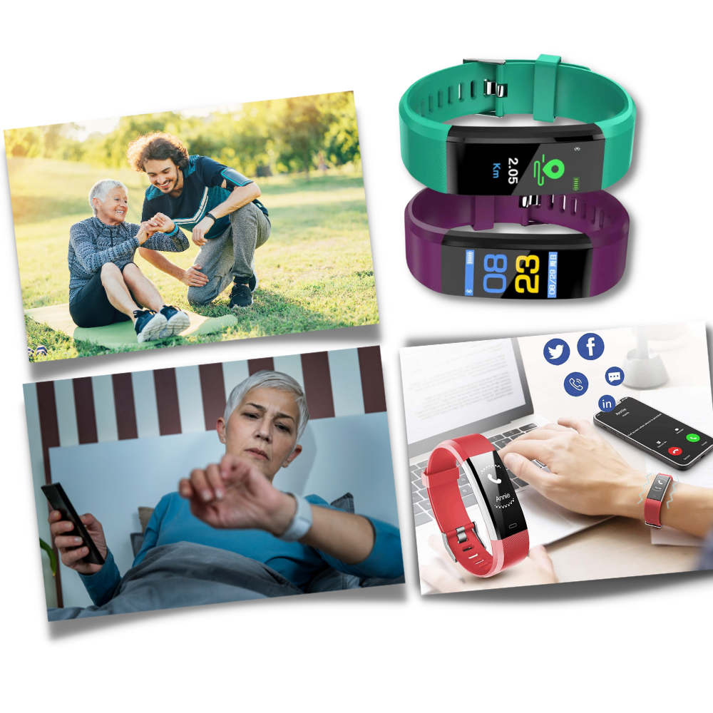 Fitness Tracker Band with Display, Step Counter, Heart Rate & Sleep