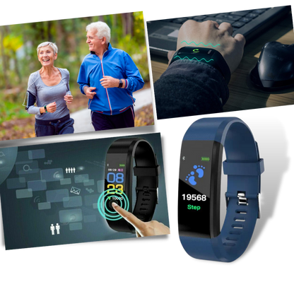 Fitness Tracker Band with Display, Step Counter, Heart Rate & Sleep