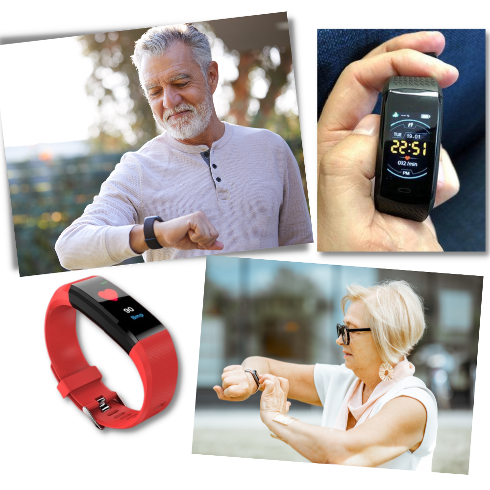 Fitness Tracker Band with Display, Step Counter, Heart Rate & Sleep