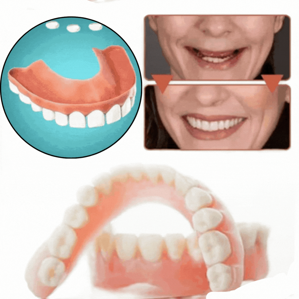 Denture Reline Kit, Soft Silicone Denture Fitting Kit for Loose Upper & Lower Full or Partial Dentures