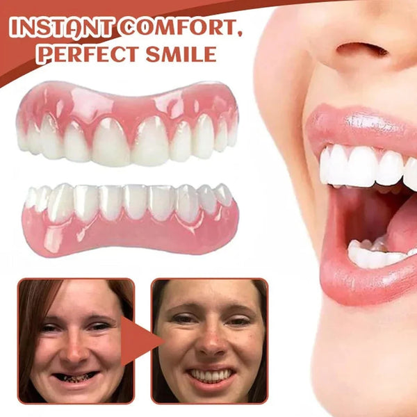 Silicone Dentures You Can Eat With, Soft Flexible Upper & Lower Denture Set
