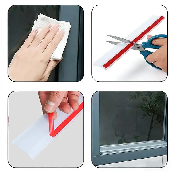 Sliding Window Seal Strip, Flexible Rubber Draft Stopper for Sliding Windows, Clear or Black