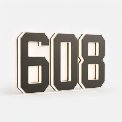 Solar House Number Sign with Automatic Light