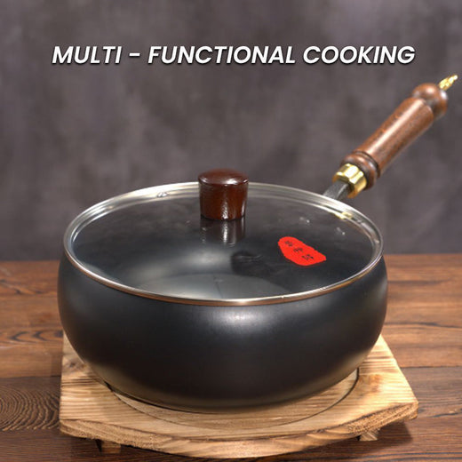Cast Iron Dutch Oven with Glass Lid, 24 cm Uncoated Cooking Pot for Induction, Gas & Campfire
