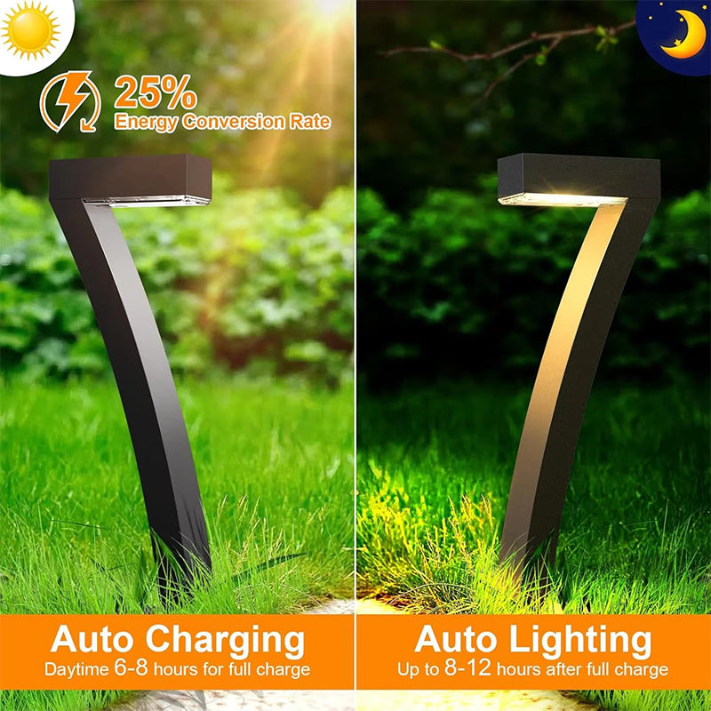 Solar Pathway Lights, 4-Pack, Warm White LED, IP65