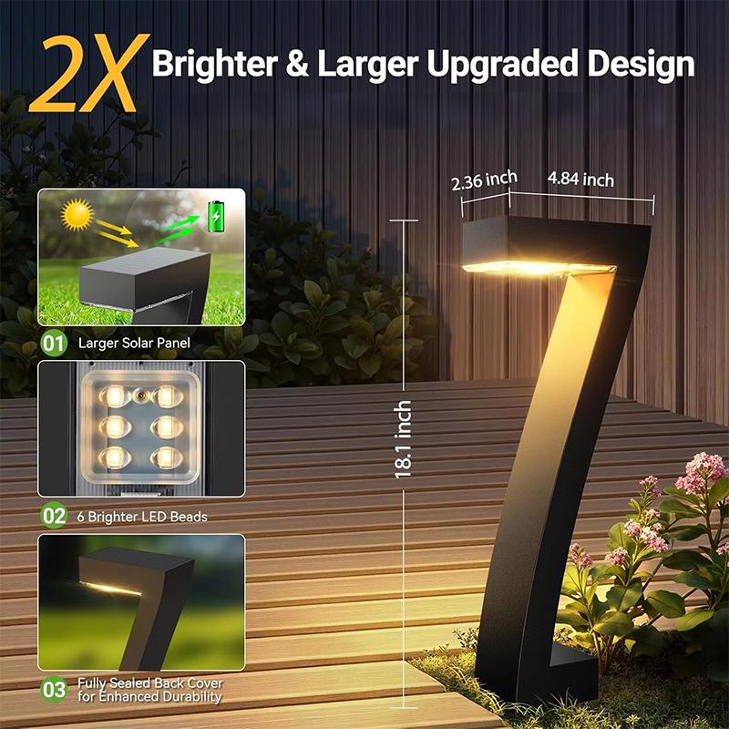 Solar Pathway Lights, 4-Pack, Warm White LED, IP65