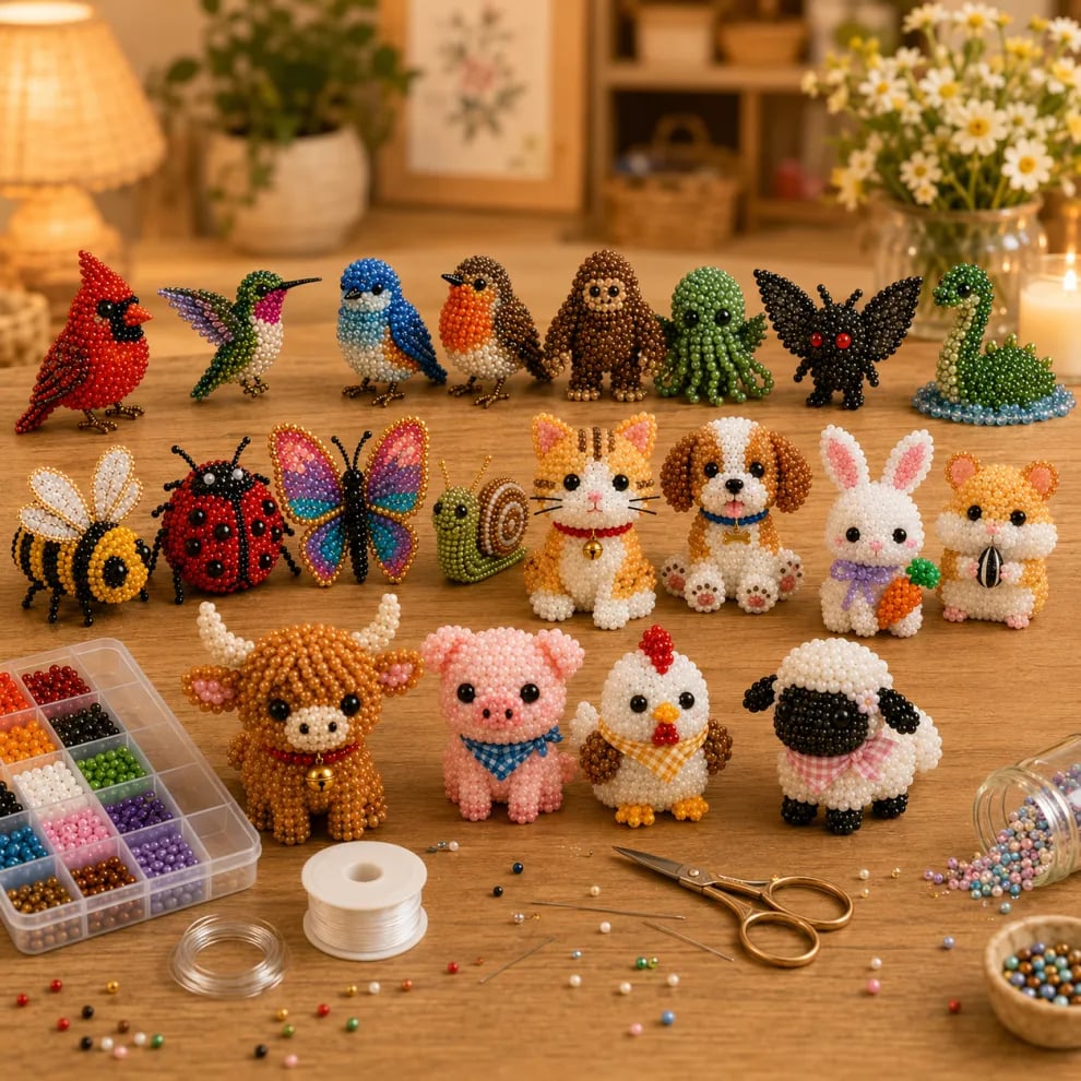 3D Bead Animal DIY Craft Kit for Kids