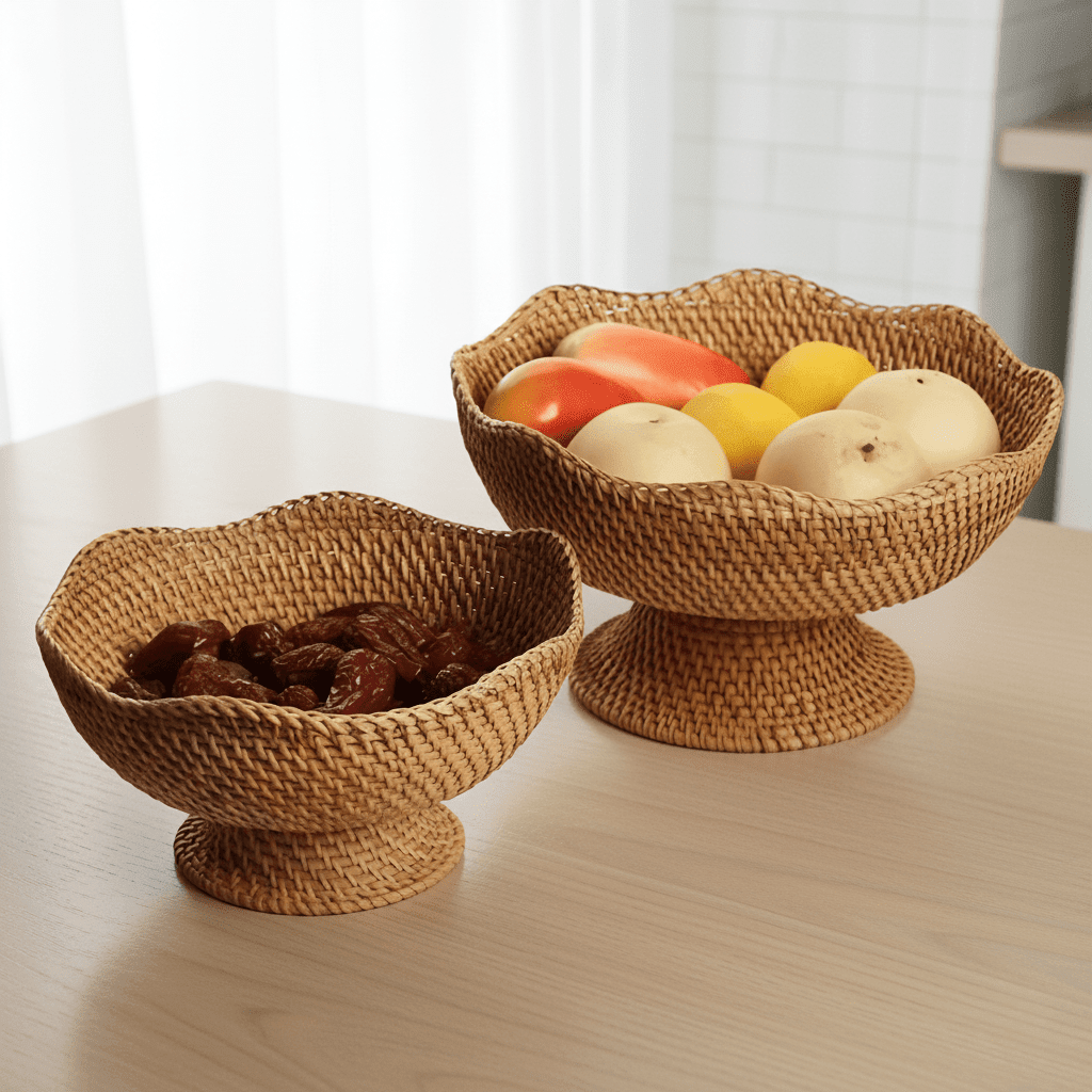 ORGANICBASK Handcrafted Rattan Fruit Basket